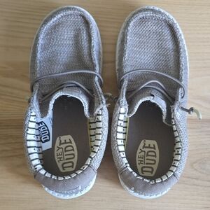 Hey Dude Kids Tan Canvas Slip-On Sneakers